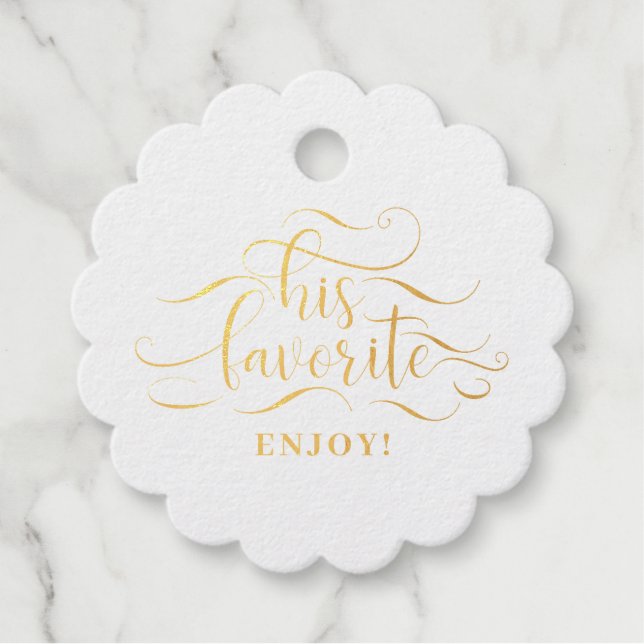 His Favourite Wedding Welcome Favour Tags (Front)