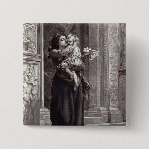 His Fete Day, from 'Leisure Hour', 1891 2 Inch Square Button