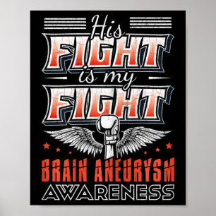 His Fight Is My Fight Brain Aneurysm Awareness Gra Poster