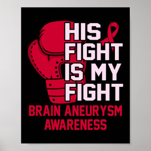 His Fight Is My Fight Brain Aneurysm Awareness Mon Poster