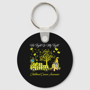 His Fight Is My Fight Childhood Cancer Awareness 1 Keychain