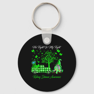 His Fight Is My Fight Gnomes Kidney Disease Awaren Keychain