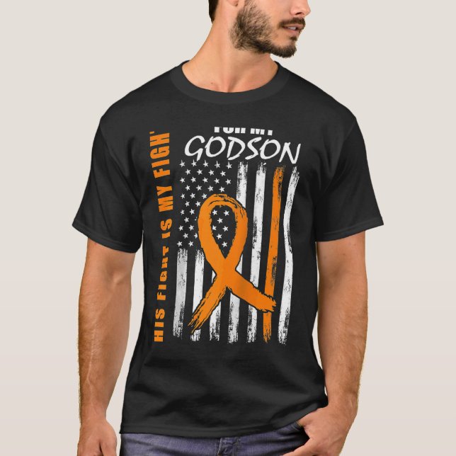 His Fight Is My Fight Godson Leukaemia Awareness F T-Shirt (Front)