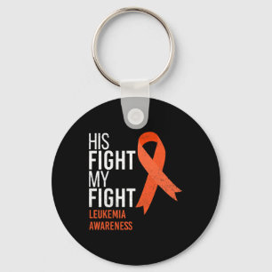 His Fight is My Fight Leukaemia Cancer Awareness M Keychain