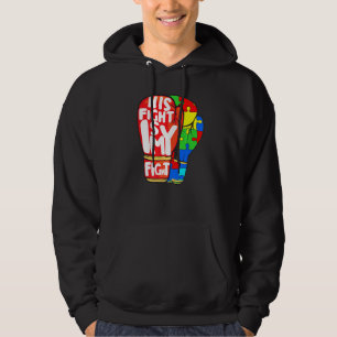 His Fight Is My Fight Puzzle Boxing Boxer Autism A Hoodie