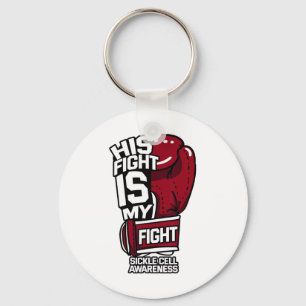 His Fight Is My Fight Sickle Cell Awareness Burgun Keychain