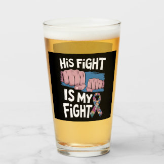 His Fight Is My Fight Support Autism Awareness Glass