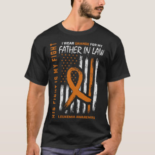 His Fight Orange Father In Law Leukaemia Awareness T-Shirt