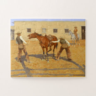 His First Lesson 1903 by Frederic Remington Jigsaw Puzzle