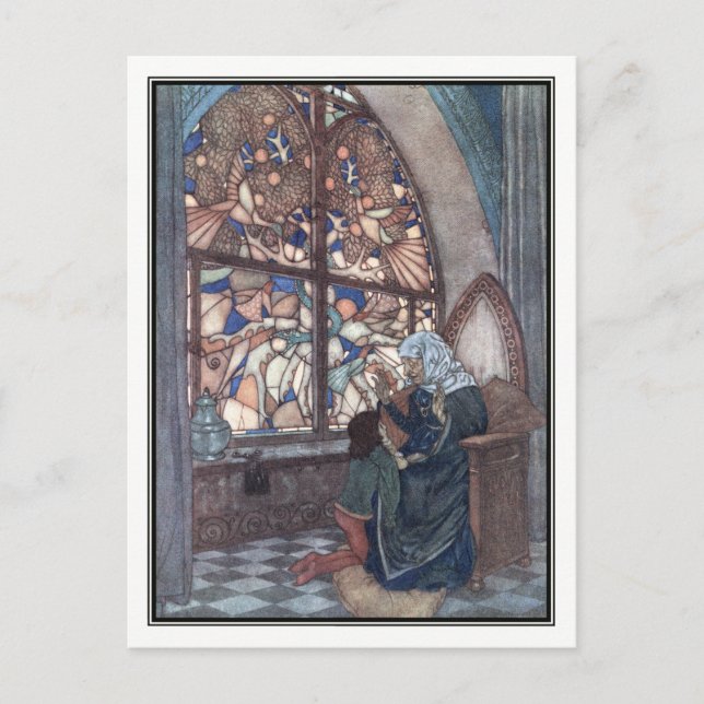 His Grandmother's Tale by Edmund Dulac Postcard (Front)