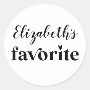 His & Her Favourite Personalized Wedding Classic Round Sticker