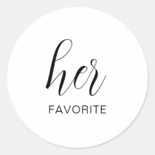 His Her Our Favourites Wedding Snack Bag Sweets Classic Round Sticker