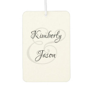His & Her Script Names, Black & Grey Air Freshener