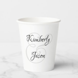 His & Her Script Names, Black & Grey Paper Cups