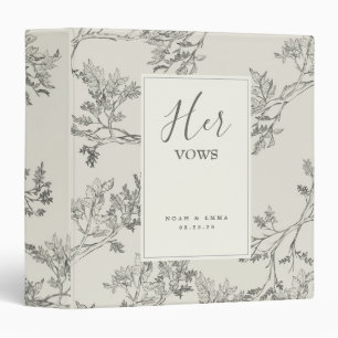 His & Her Wedding Vow Book Elegant Couple Keepsake Binder