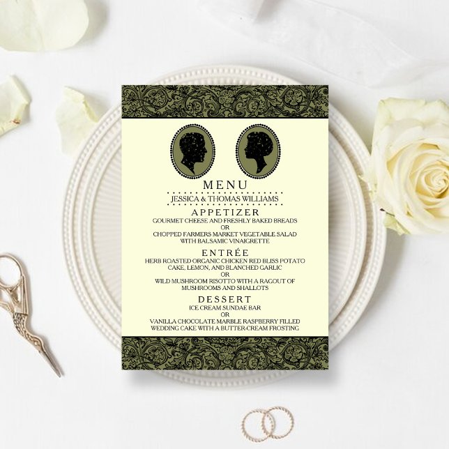His & Hers Art Deco Silhouette Wedding Collection Menu (Creator Uploaded)