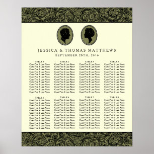 His & Hers Art Deco Silhouette Wedding Collection Poster