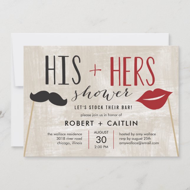 His & Hers Couple Shower Invitation (Front)
