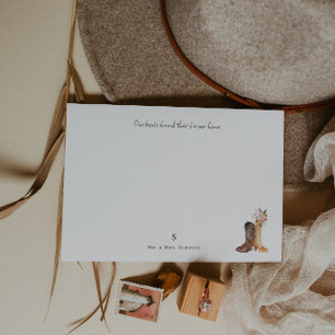 His & Hers Cowboy Boots Wedding Card