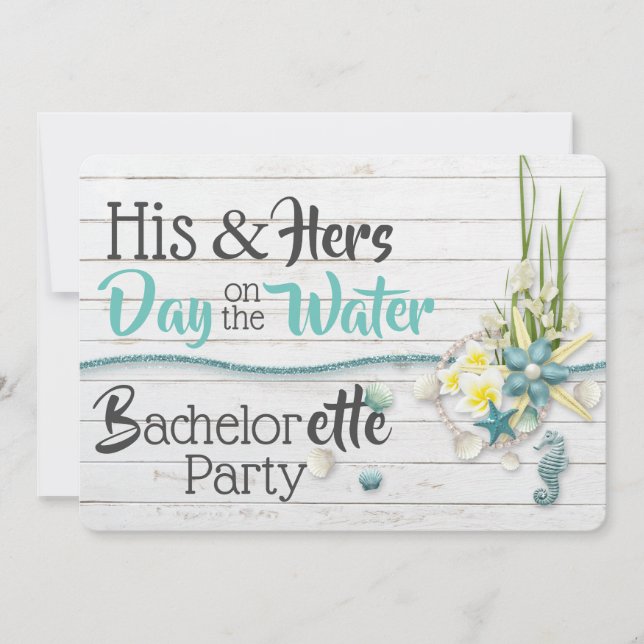His & Hers Day on the Water Bachelorette Invitation (Front)