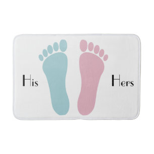HIS & HERS FOOTPRINTS BATHMAT