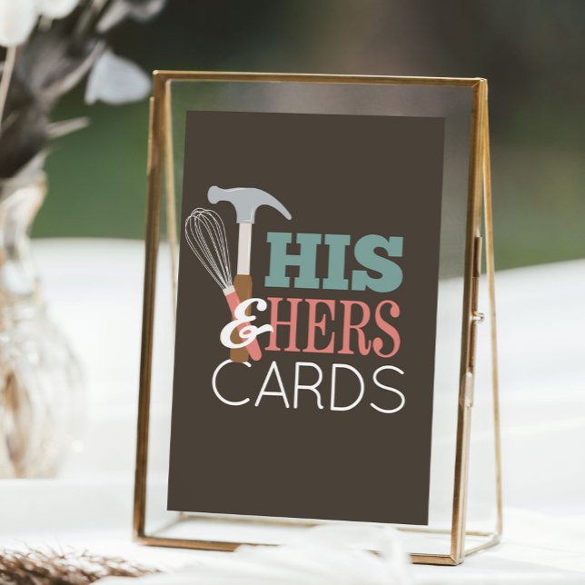 His & Hers Hammer Whisk Couple Shower Cards Sign (Creator Uploaded)