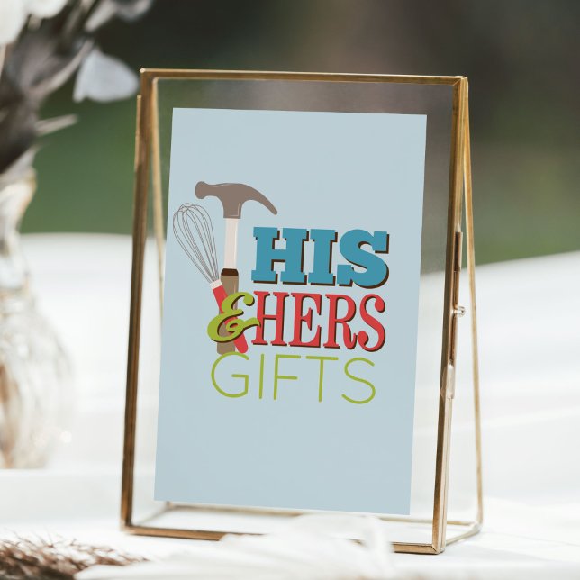 His & Hers Hammer Whisk Couple Shower Gifts Sign (Creator Uploaded)