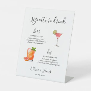 His & Hers Signature Drink Sign Template, Wedding 