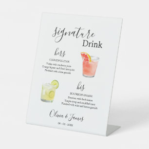His & Hers Signature Drink Sign Template, Wedding 