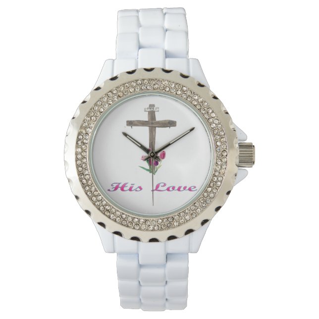 His Love christian cross Wrist Watch (Front)