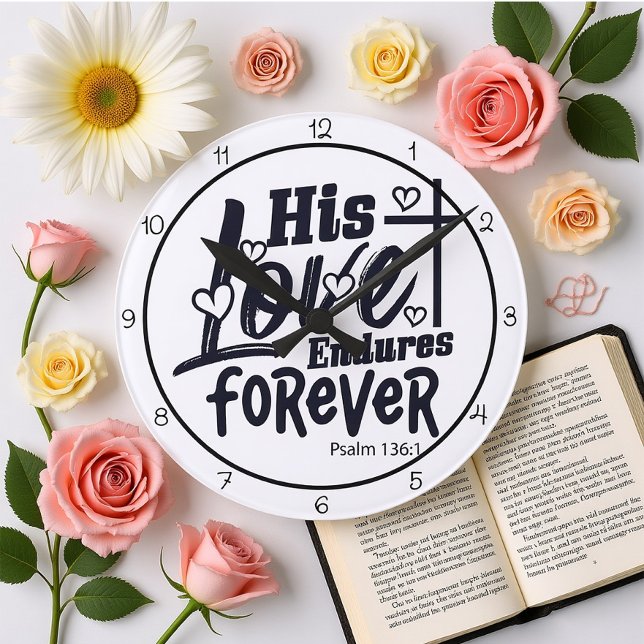 His Love Endures Forever Round Clock (Creator Uploaded)