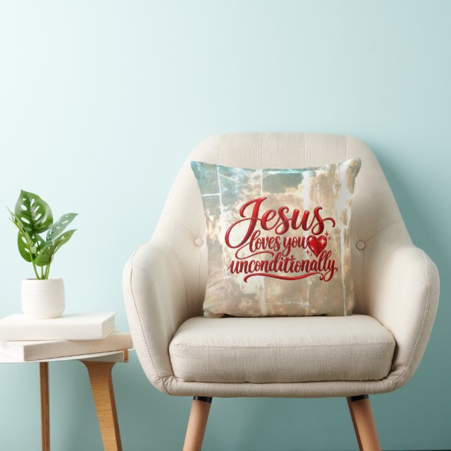 His love is Unconditional  Throw Pillow (Chair)