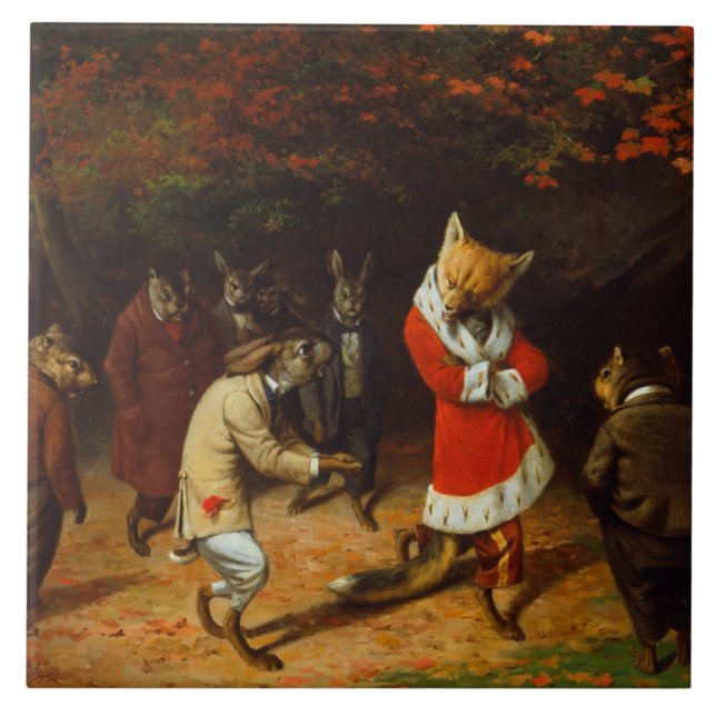 His Majesty Receives (by William Holbrook Beard) Tile (Front)