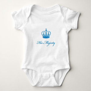His Majesty text design with an old crown Baby Bodysuit