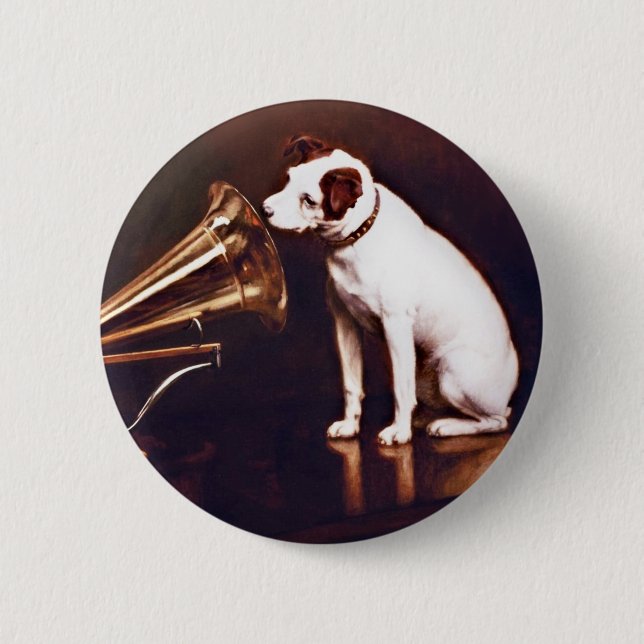 His Master's Voice, Francis Barraud 2 Inch Round Button (Front)