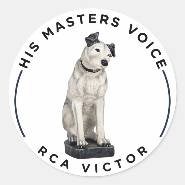 His Master's Voice RCA Victor Classic Round Sticker (Front)