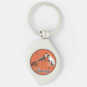 His Master's Voice Vintage Orange  Keychain