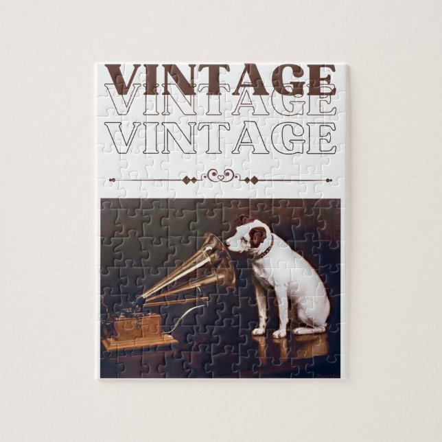 His Master's Voice Vintage Stacked Jigsaw Puzzle (Vertical)