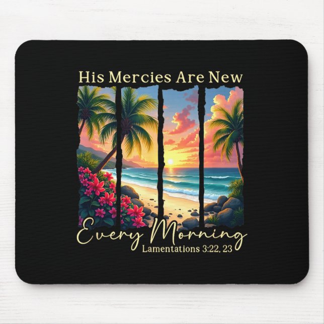 His Mercies Are New Every Morning - Bible Verse Gi Mouse Pad (Front)