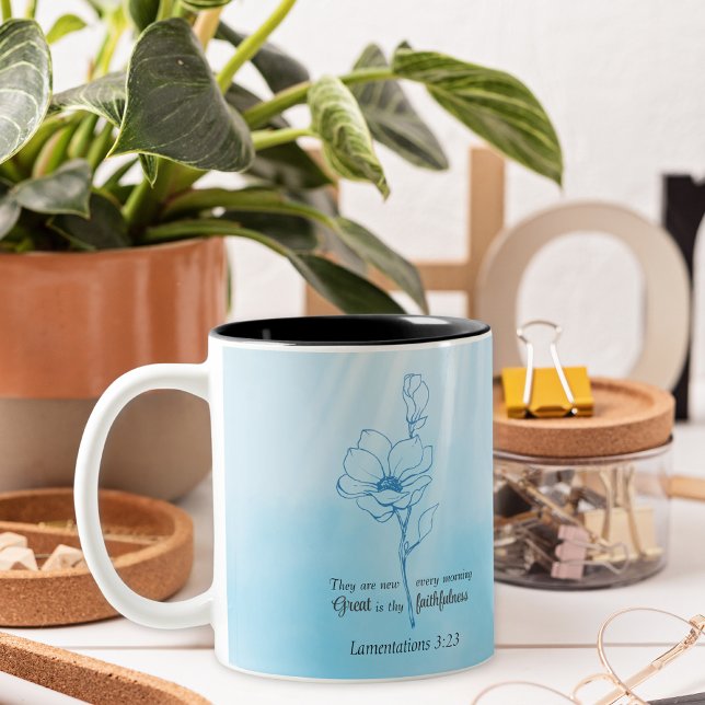 His mercies are new every morning Bible verse Two-Tone Coffee Mug (Creator Uploaded)