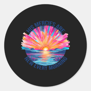 His Mercies Are New Every Morning Devotional Chris Classic Round Sticker