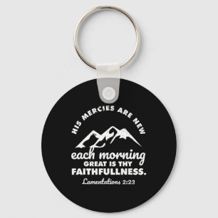 His Mercies Are New Every Morning Lamentations Bib Keychain