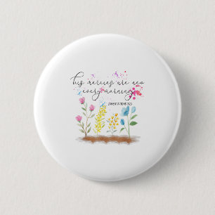 His Mercies Are New Every Morning Religious Christ 2 Inch Round Button