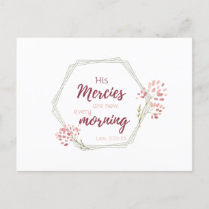 His Mercies are New Inspirational Scripture Verse Postcard