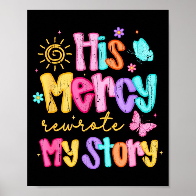 His Mercy Rewrote My Story, Thankful, Fall Christi Poster (Front)