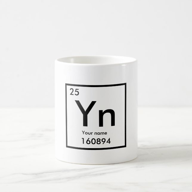His name as chemical element coffee mug (Center)