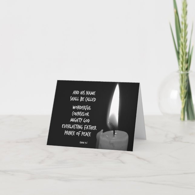 HIs name shall be Prince of Peace Bible Verse Holiday Card (Front)
