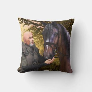 His Noble Steed - A Knight and His Horse Pillow