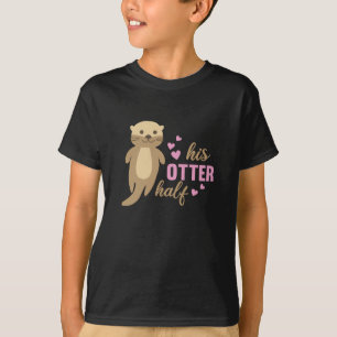 His Otter Half Sweet Otter Love Heart T-Shirt