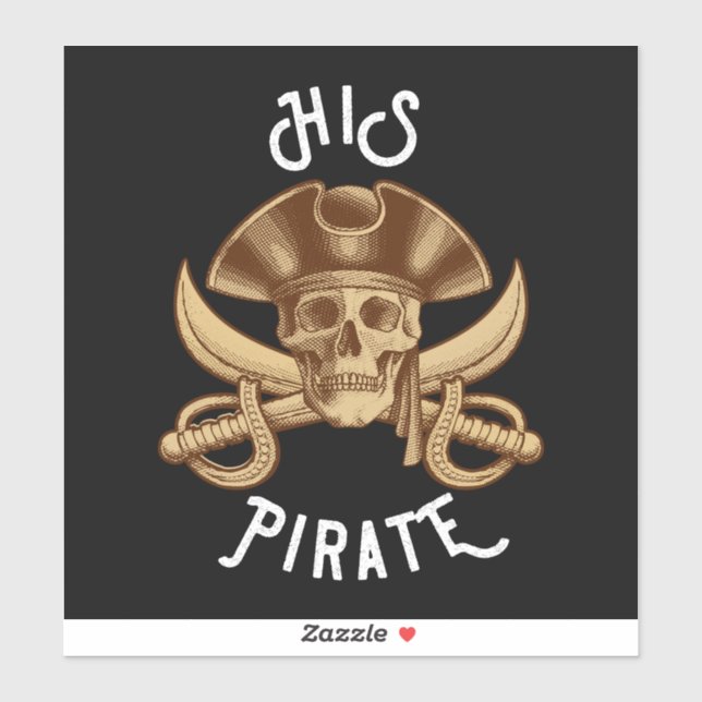 HIS Pirate Vintage Skull & Sword Black (Sheet)